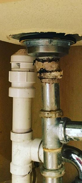 Leaking sink & waste repair before